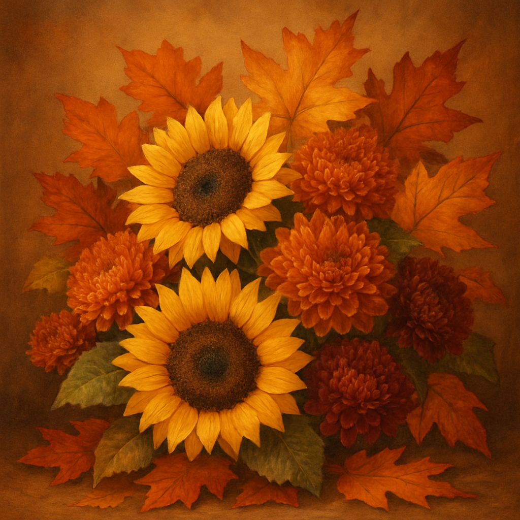 Autumn flowers arrangement